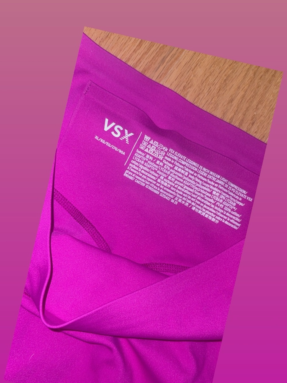 VSX Vibrant Fuchsia Workout Leggings - Picture 3 of 4